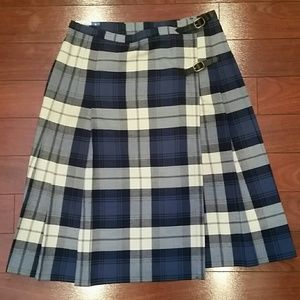 NWT Lands' End pleated wool skirt